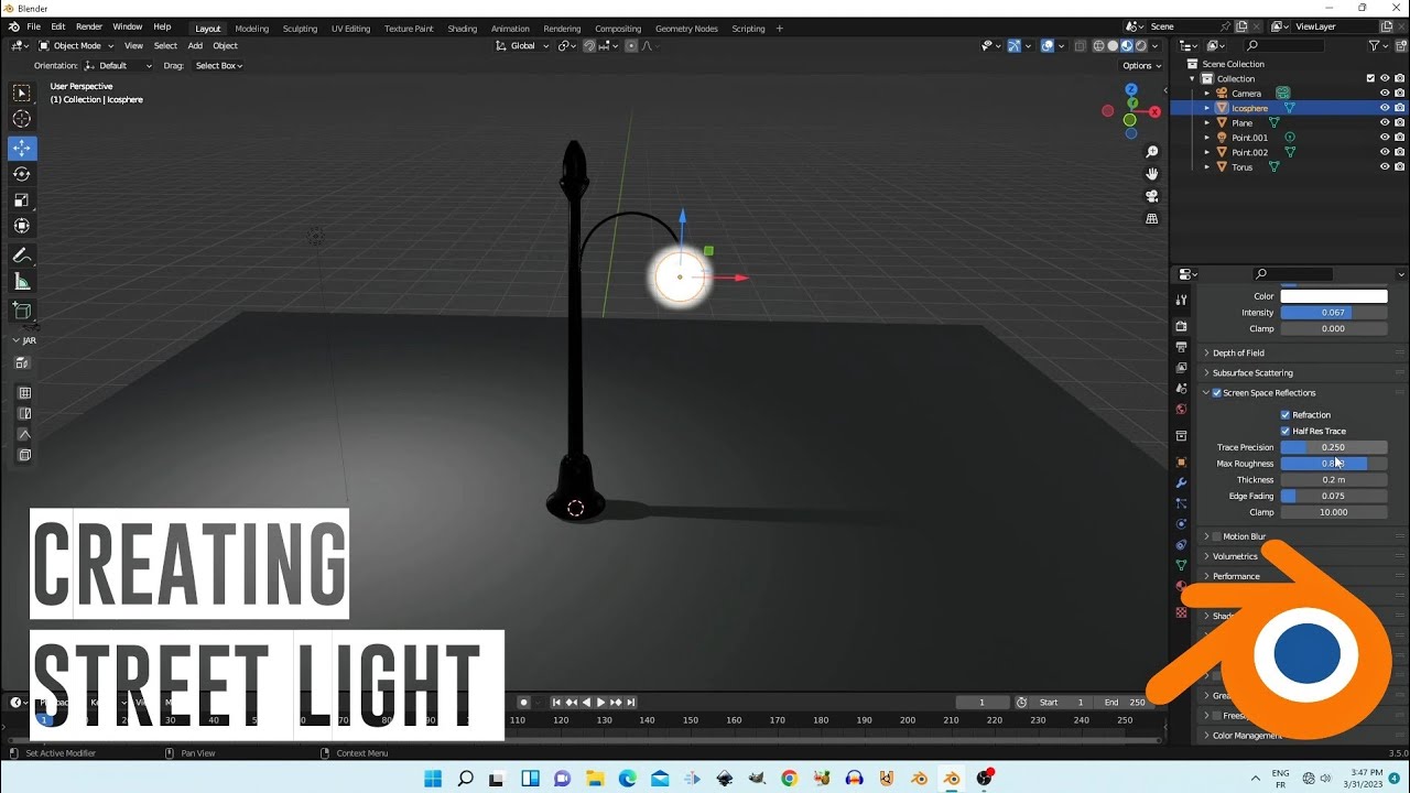 Blender Tutorial: Model Street Lamp in 10 Mins!