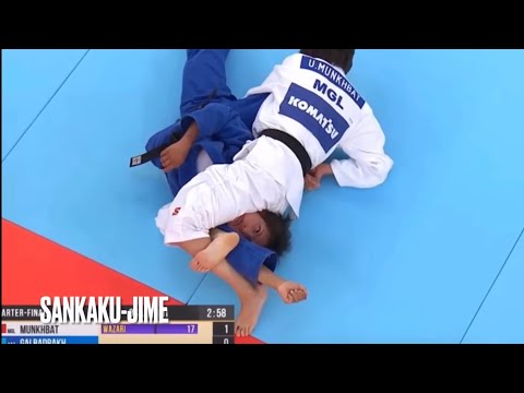 【失神】三角絞めが得意な女子柔道選手が次々と相手を絞め落とす