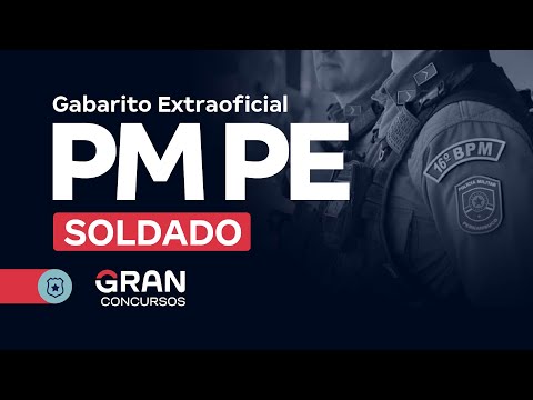 Concurso PM PE Soldado - Gabarito Extraoficial