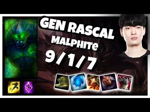 GEN Rascal Malphite TOP (9/1/7) vs Wukong Gameplay Replay - Patch 10.22