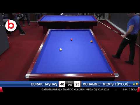 BURAK HAŞHAŞ & MUHAMMET MEMİŞ TÜYLOĞLU Bilardo Maçı - GOP BİLARDO - MEGA DİŞ CUP 2021-YARI FİNAL