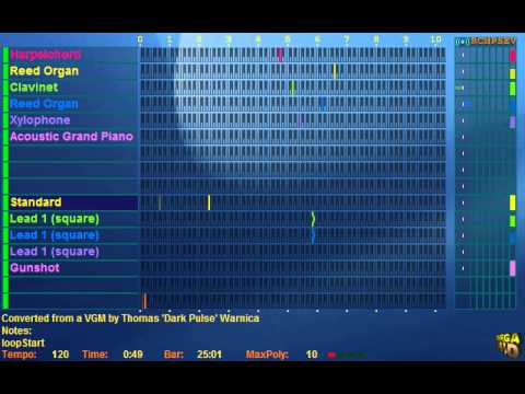 Gunstar Heroes Music (Sega Genesis) vgm2mid + MegaMID