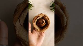 DIY Rose 🤎 | How to make rose with coffee tissue paper #handmade #diy #papercraft #shorts #rose
