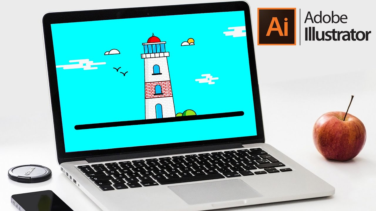 LightHouse illustration | #illustrator | #Graphics_mentor jitendra