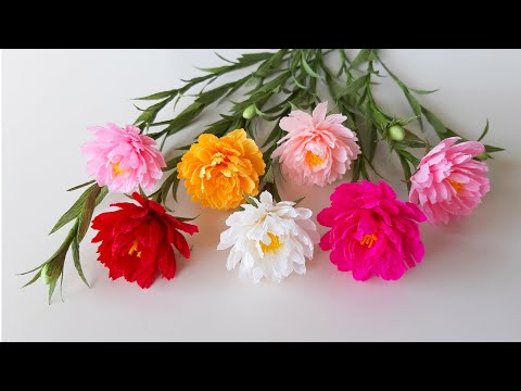 How To Make Moss Rose Flower From Crepe Paper / Paper Flower / Góc nhỏ Handmade