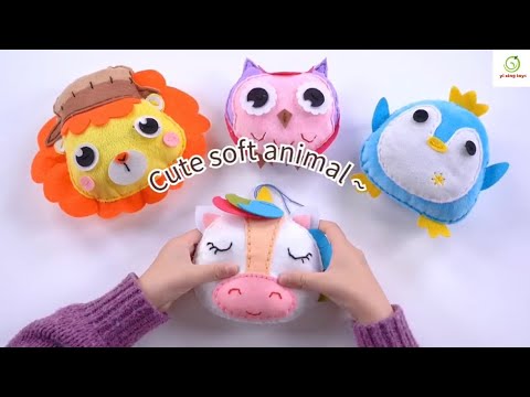 Cute DIY Sewing Cartoon Animal Soft Toy 🐮🦉🦁️🐧🦄️🤩