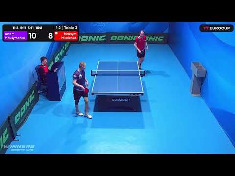 09:30 Artem Maksymenko 1- 3 Maksym Nikolenko 14.04.2023 TT Euro.Cup Ukraine Star
