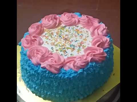 Round Shape Gulkand Flavour Cake Design
