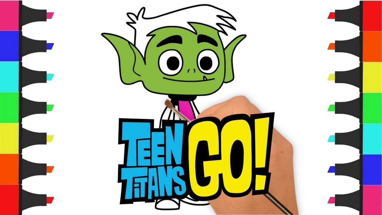 Teen Titans Go! Movie Coloring Pages   Beast Boy   Teen Titans   Draw and Color Teen Titans Go!