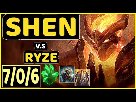 BWIPO (SHEN) vs RYZE - 7/0/6 KDA TOP CHALLENGER GAMEPLAY - EUW