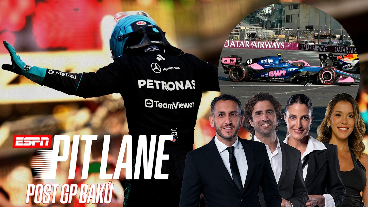 RUSSELL GANÓ EN BAKÚ Y LE DA PELEA A KIMI | FRANCO CHOCÓ Y ALPINE QUEDÓ SIN PUNTOS | ESPN PIT LANE