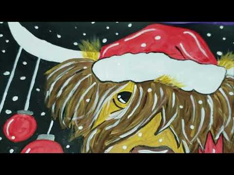 Holiday Highlander Cow DIY Painting