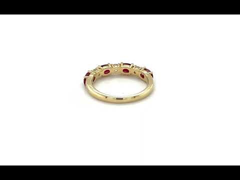 9ct Yellow Gold Ruby & Diamond Eternity Band - 01160009 | Johnsons Jewellers