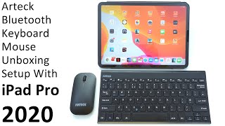Arteck rechargeable Bluetooth keyboard and mouse unboxing, review and setup with iPad Pro 2020