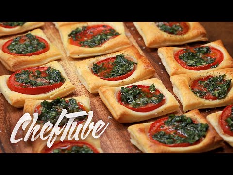 , title : 'How to Make Puff Pastry Tomato Squares - Recipe in description'