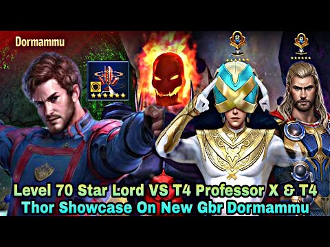 Level 70 Star Lord VS T4 Professor X & T4 Thor Showcase On New Gbr Dormammu - Marvel Future Fight