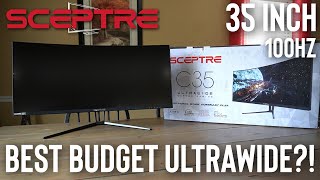 Video thumbnail for Sceptre 35 Inch 100hz Ultrawide Monitor Unboxing! (Model C355W-3440UN) by 1 Up Nerdcore