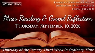 Today's Catholic Mass Readings and Gospel Reflection - Thursday, September 10, 2026