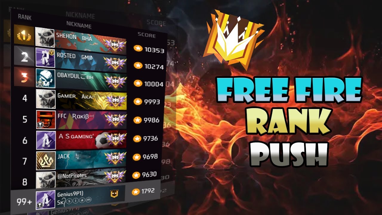 free fire Region Rank push 🤩🤩