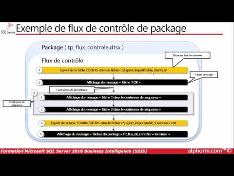 Tuto Microsoft SQL Server 2016 BI SSIS | Mise en oeuvre d un flux de contrôle SSIS avec SSDT