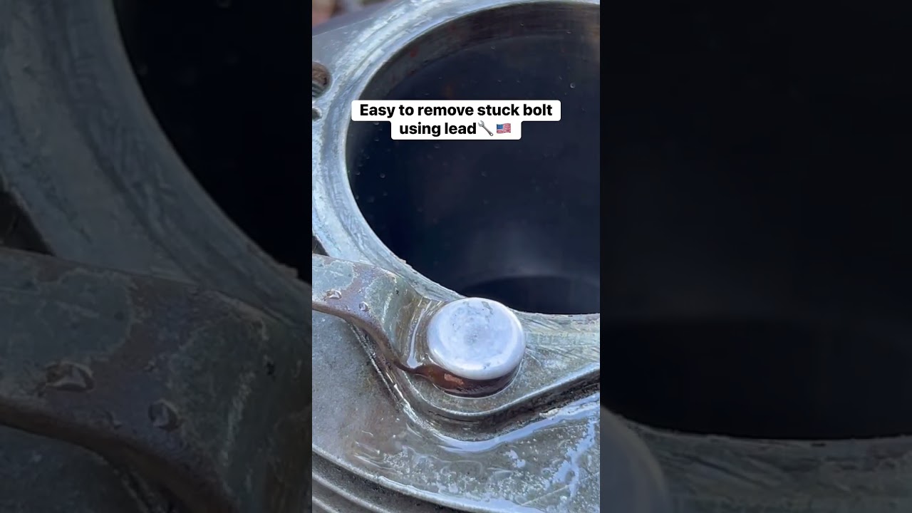 easy to remove stuck bolt using lead🔧🇺🇸 #highlights #subscribe #diy #bjuneworks #usa