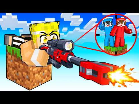 Usé ARMAS en 1 BLOQUE de YouTubers en Minecraft