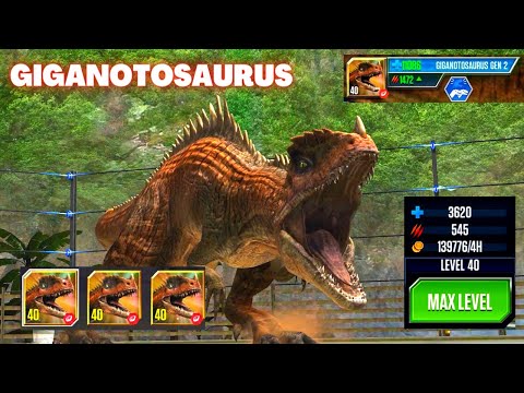 UNLOCKED GIGANOTOSAURUS GEN-2 3X MAX LEVEL-40 PVP\MODS BATTLE |JURASSIC WORLD: THE GAME