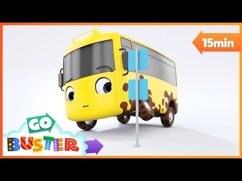 Buster And The Carwash | Go Buster | Baby Cartoons | Kids Videos | ABCs and 123s
