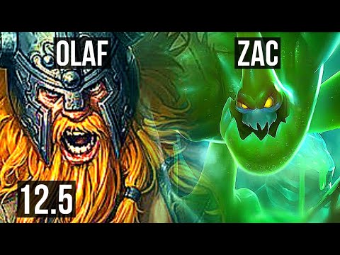 OLAF vs ZAC (JNG) | 10/3/8, Godlike, Rank 14 Olaf | EUW Grandmaster | 12.5