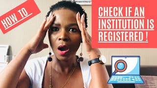 How to Check if a Tertiary Institution is Registered | South African Youtuber #careertips #tertiary