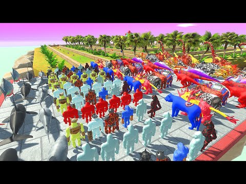 Colored All Units vs Strongest Animal Championship - Animal Revolt Battle Simulator
