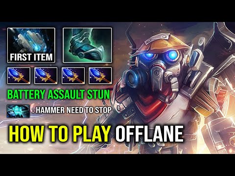 How to 100% Totally Delete Offlane with 1st Item Hammer Clockwerk Insane AoE Stun Dota 2