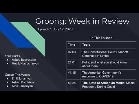 Constitutional Court Standoff | Polls | Armenia Response to COVID | Armenian Media | Headlines | People in the News | Ep 1 - Jul 12, 2020