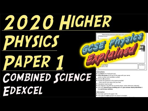 2020 Physics Higher Paper 1 ANSWERS Combined Science Edexcel GCSE (9-1)