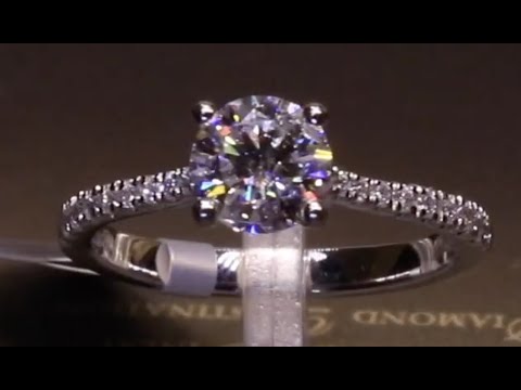 #78623 | T1.16ct/C1.01ct | Round Brilliant Four Claw Solitaire with Diamond Set Shoulders | Platinum