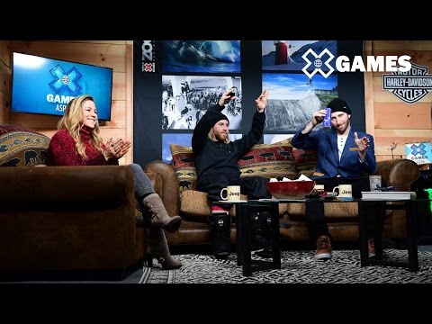 On set with Tom Wallisch and Sage Kotsenburg