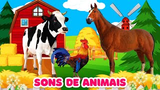 Animais de fazenda para crianças Sons de animais - vaca cavalo