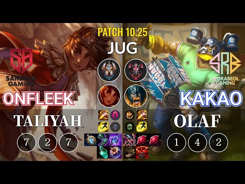 SB OnFleek Taliyah vs SRB KaKAO Olaf Jungle - KR Patch 10.25
