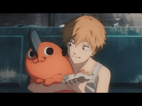 denji and pochita eating leftover burger