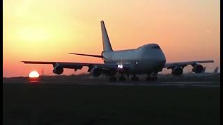 wonderful sunset moments , classic DC-10 / A300 / N712CK , Ostend Airport