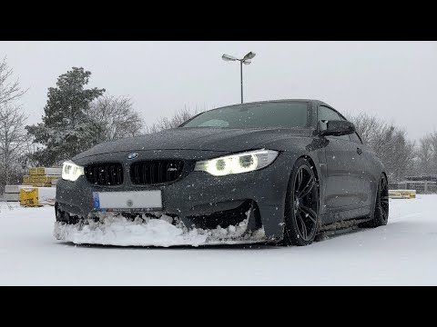 POV 8 Loud BMW M4 Winter Drive Snow Drifts full Exhaust + Downpipes F82