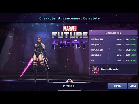 Marvel Future Fight Part 129 - Deadpool Epic Quest to 77% Psylocke to Tier 2!