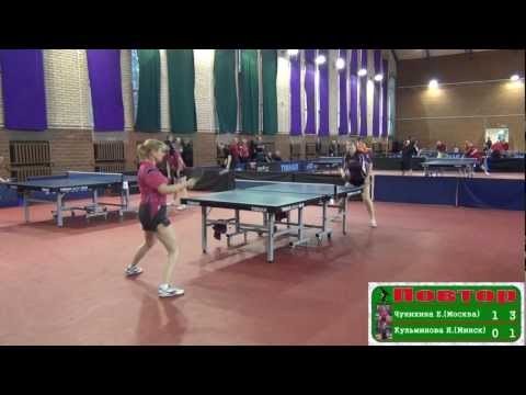 Elena CHUNIKHINA vs Irina KUZMINOVA Raubichi, Belarus Open Championship 2012 Table Tennis