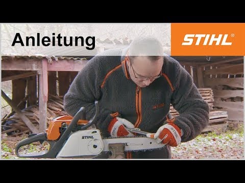 Kette und Tiefenbegrenzer mit dem STIHL Feilenhalter 2-in-1 schärfen