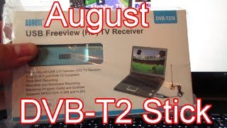 Unboxing/Test vom August DVB-T2 Stick DVB-T230 für TV am Notebook 20% Rabatt WERBUNG