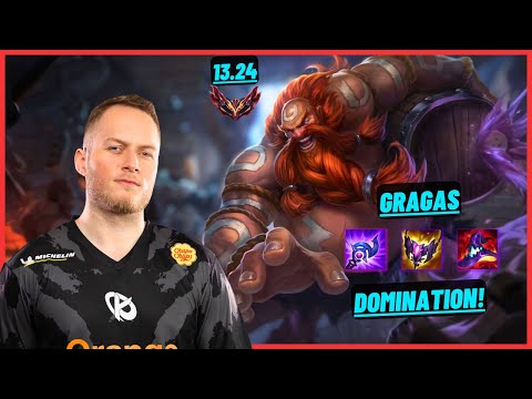 KC CABOCHARD: GRAGAS VS YONE (TOP) DOUBLE KILL, DOMINATION - EUW GRANDMASTER - PATCH 13.24