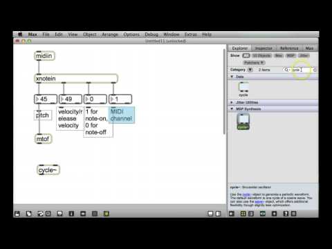 MAX MSP V6 Soft Synth Demo 1 - The sine synth