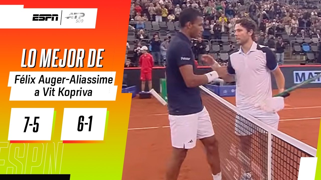 AUGER-ALIASSIME FUE DE MENOS A MÁS Y SE IMPUSO EN SETS CORRIDOS CONTRA KOPRIVA EN HAMBURGO | RESUMEN