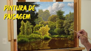 Pintando um paisagem com tinta a óleo | Painting a landscape with oil paint