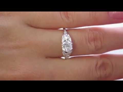 Edwardian / Art Deco GIA 1.0ctw Old Mine Cushion Solitaire Diamond Wedding ENGAGEMENT Ring